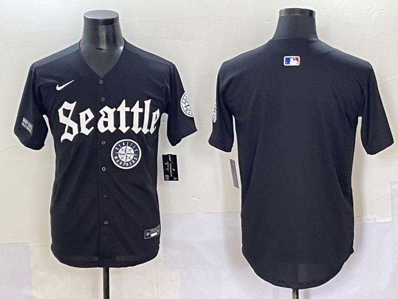 Men 2025 Seattle Mariners Blank black Five generations Joint Name Nike MLB Jersey style 8->seattle mariners->MLB Jersey